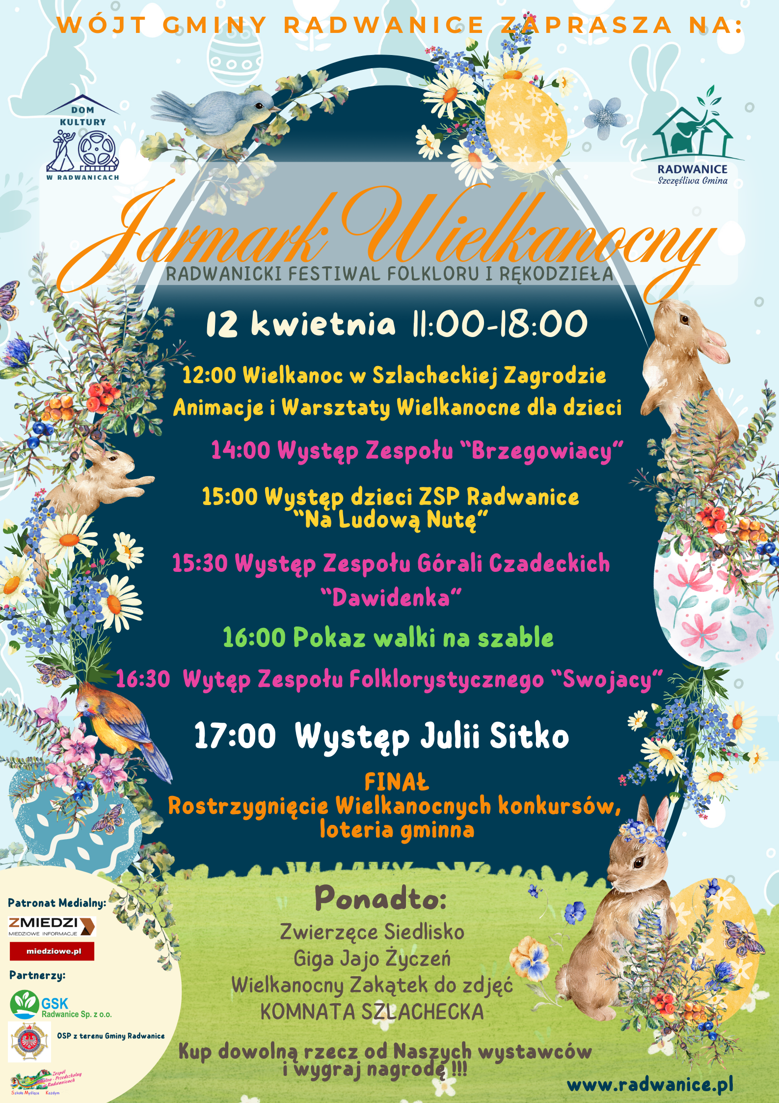 plakat jarmarku wielkanocnego w Radwanicach