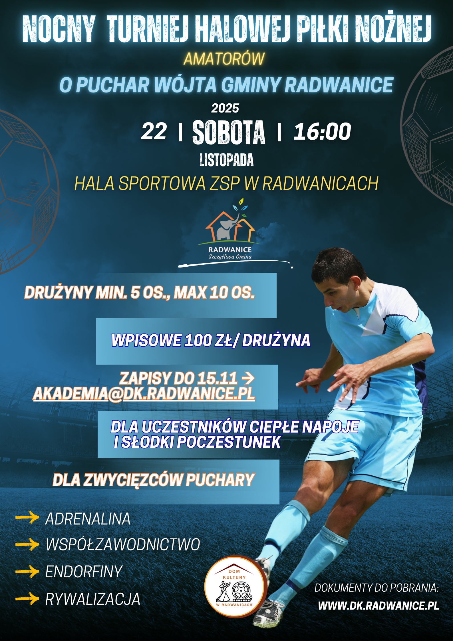 Turniej Piłki Halowej o Puchar W&oacute;jta Gminy Radwanice - zdjęcie 1